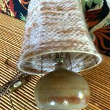 Stoneware lamp with wool shade