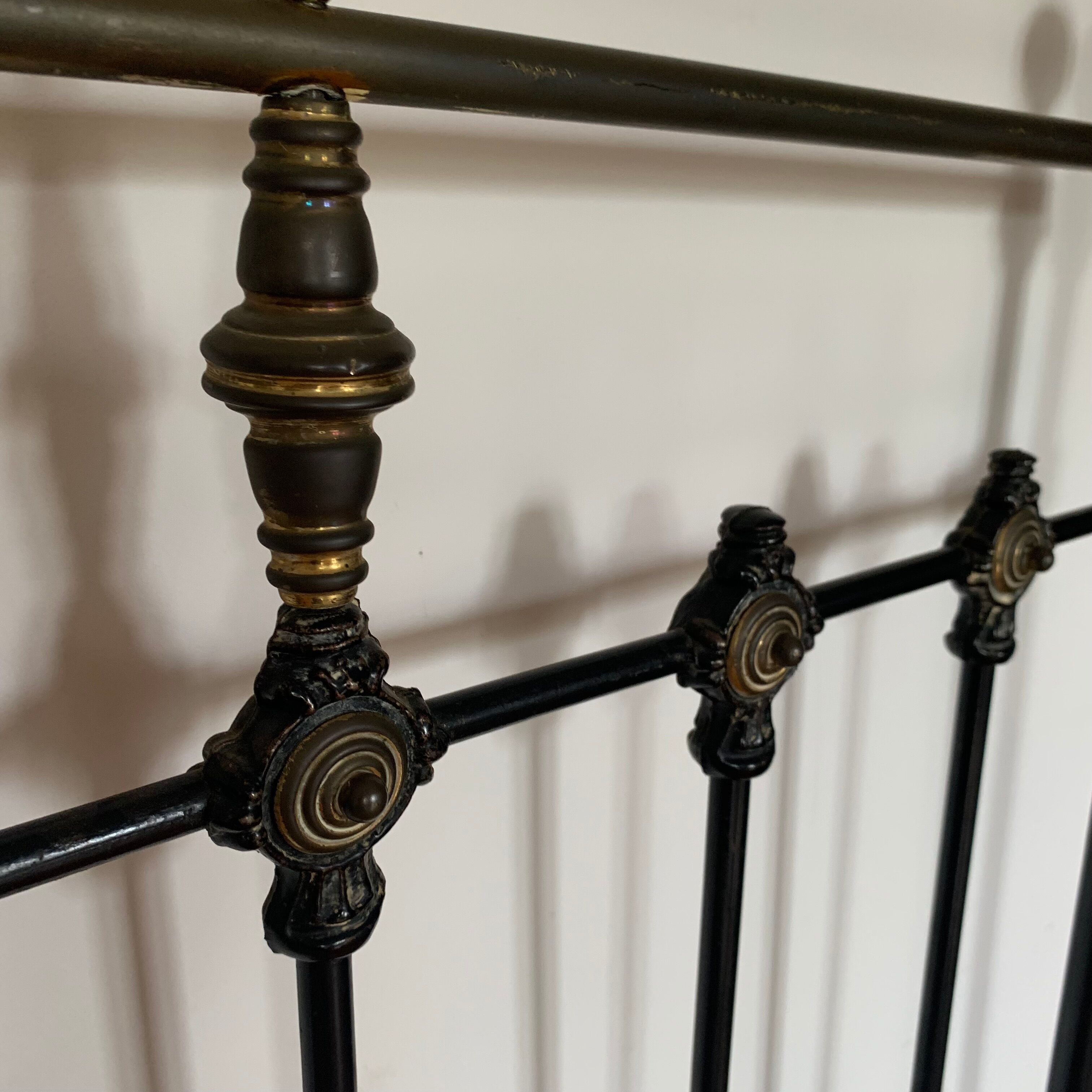 Victorian bed wrought iron and brass