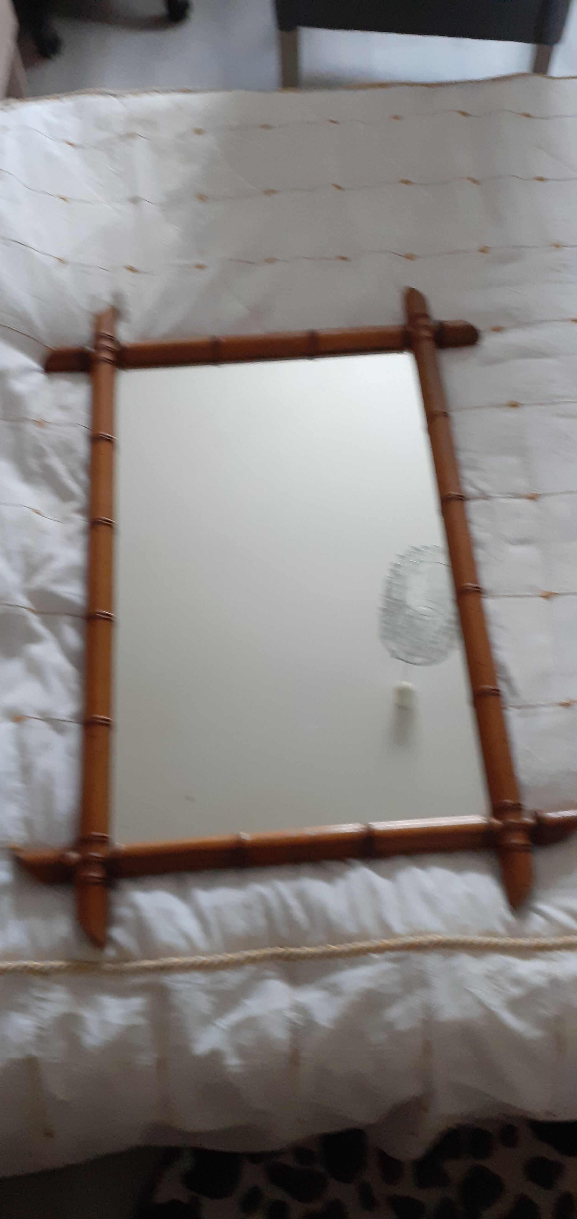 Antique bamboo mirror 51x81cm