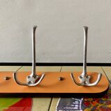 Portemanteau vintage en Formica orange - 4 crochets