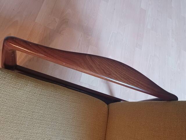 Scandinavian design armchair in solid teak vintage 1960s