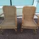 Lot 2 fauteuil et une table en rotin osier de jardin