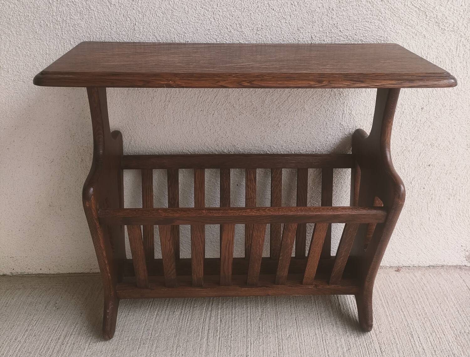 Vintage wooden magazine rack