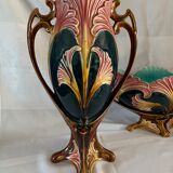Ensemble barbotine jardinière et vases