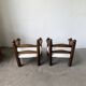 Pair of Dudouyt armchairs from the 1950s, oak.