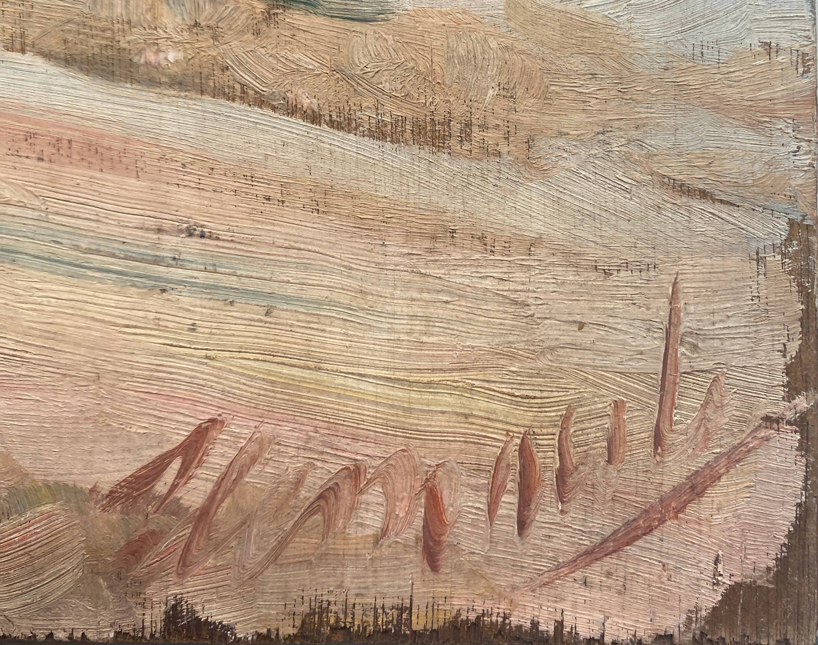 Painting bifacial view orientalist and mediterranean navy signed mid-xx°