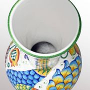 Large 1980s decorative vase hand painted enamel height. 63 cm. Italian manuf. Paolo MARIONI