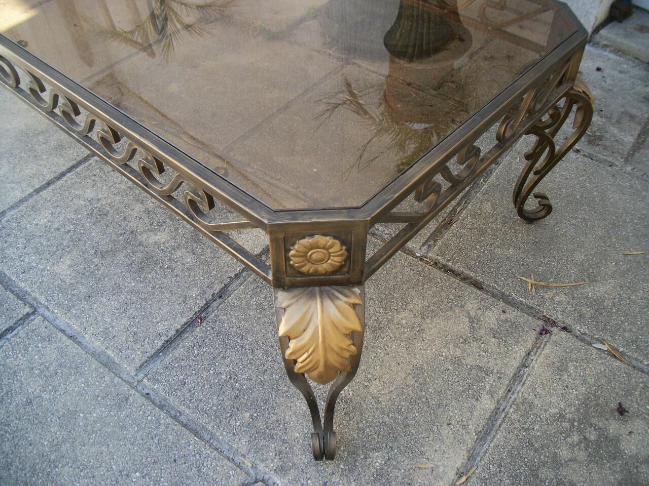 Metal and glass coffee table