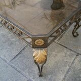 Metal and glass coffee table