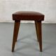 Petit tabouret ou repose pied en bois et cuir