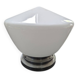 Art Deco globe building Skyscraper ceiling light in white opaline glass, 1920
