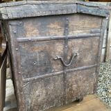 Large Indian chest on wheels early 20th century