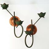 Pair of vintage wall planters 1940s 1950s