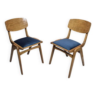 Pair of chairs boomerang, Poland 1960s, fully renovated