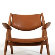 Early Pair CH-28 Oak Easychairs by Hans J. Wegner