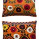 Set of 2 vintage embroidered cushion covers 51x66 cm