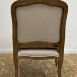Fauteuil bergère en bois et lin naturel