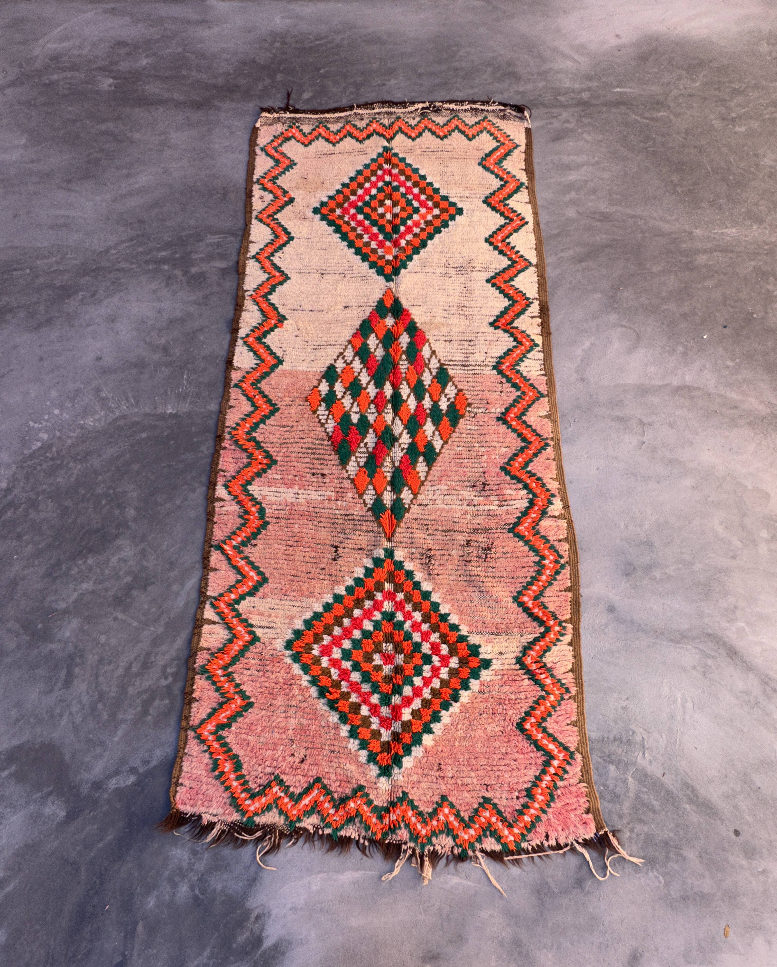 Colorful Boujad Moroccan rug - 121 x 290 cm