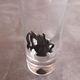 Glass liquor glass with tin sconces signed J.de Rey