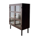 Mid-century display cabinet dark wood glass