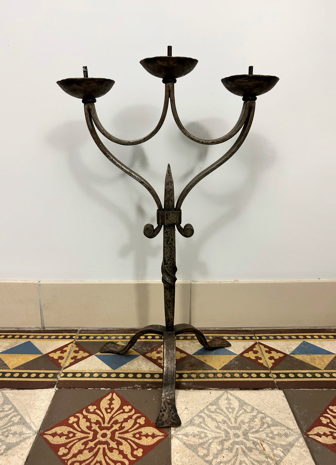 Wrought iron candlestick