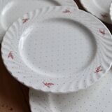 6 vintage porcelain dessert plates Fontebasso - Red polka dot design