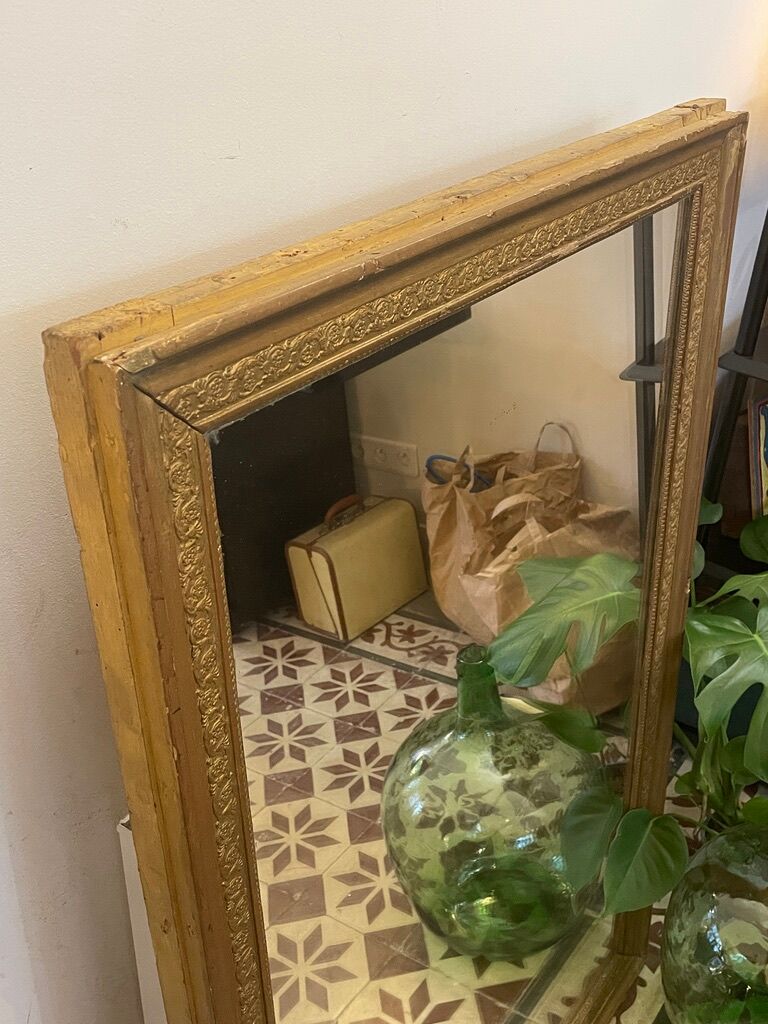 Old gilded wood mirror 115x74cm