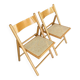 Pair of folding caned chairs