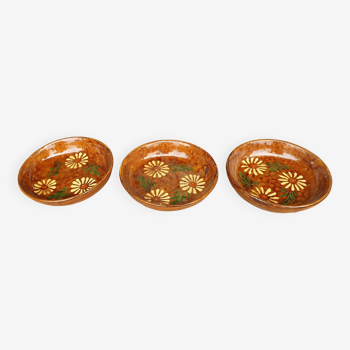 3 Glazed terracotta soup plates