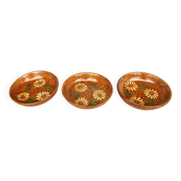 3 Glazed terracotta soup plates