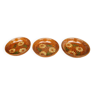 3 Glazed terracotta soup plates