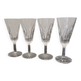 4 chiseled crystal flutes with vintage foot