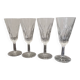 4 chiseled crystal flutes with vintage foot