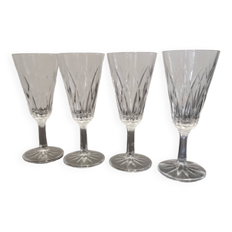 4 flûtes cristal ciselés à pied vintage