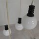 Lampe suspendue Cascade avec 5 boules en verre blanc, années 70