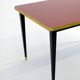 Dining Table, High Gloss Laminate, Brass, Tapered Legs, Midnight Blue - M