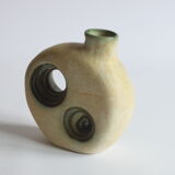 Space Age Ceramic Vase with Openings by Nikos Dazelidis, Athens, 1960s