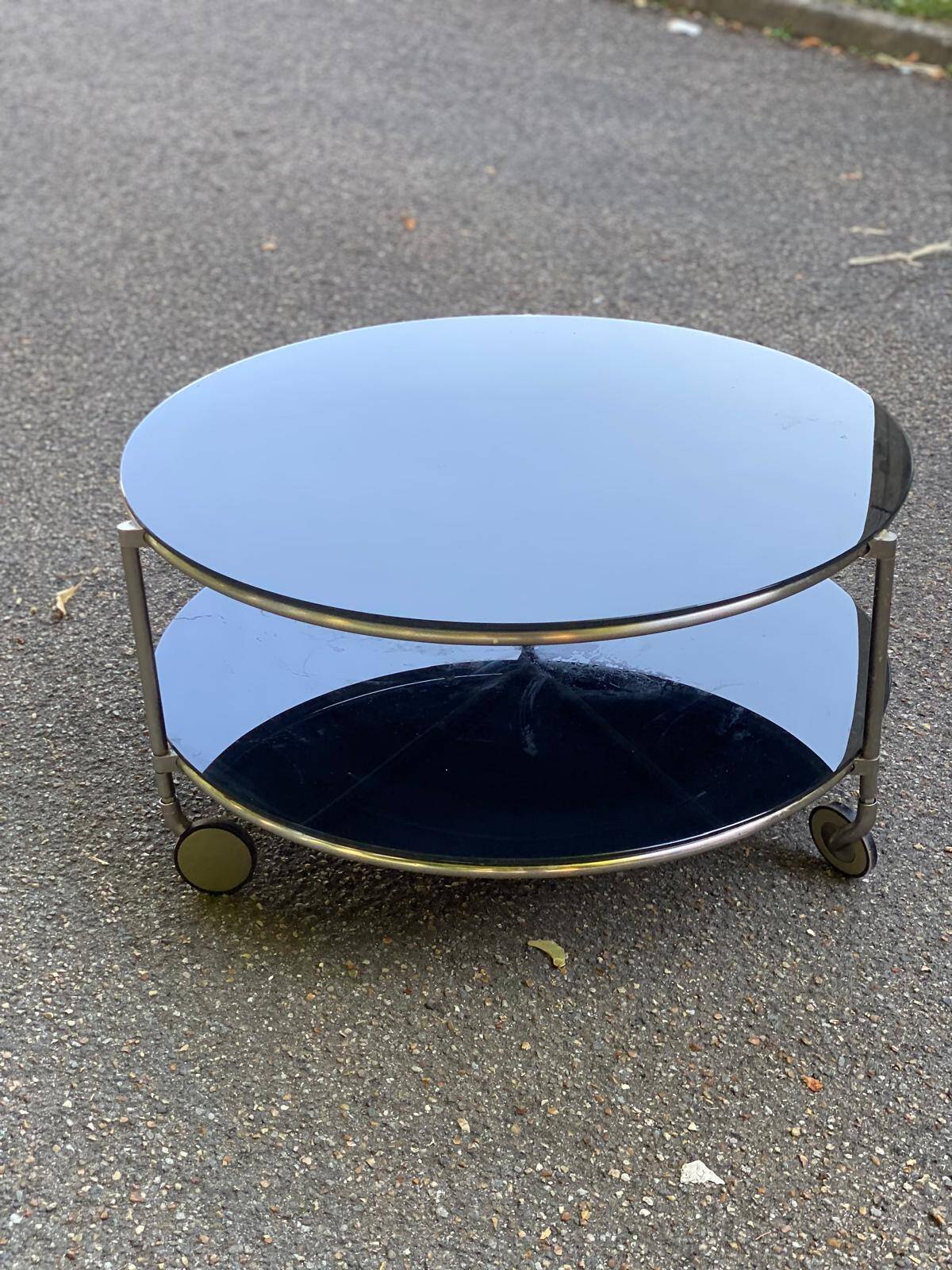 Strind Scandinavian coffee table in black glass by Ehlen Johansson for Ikea