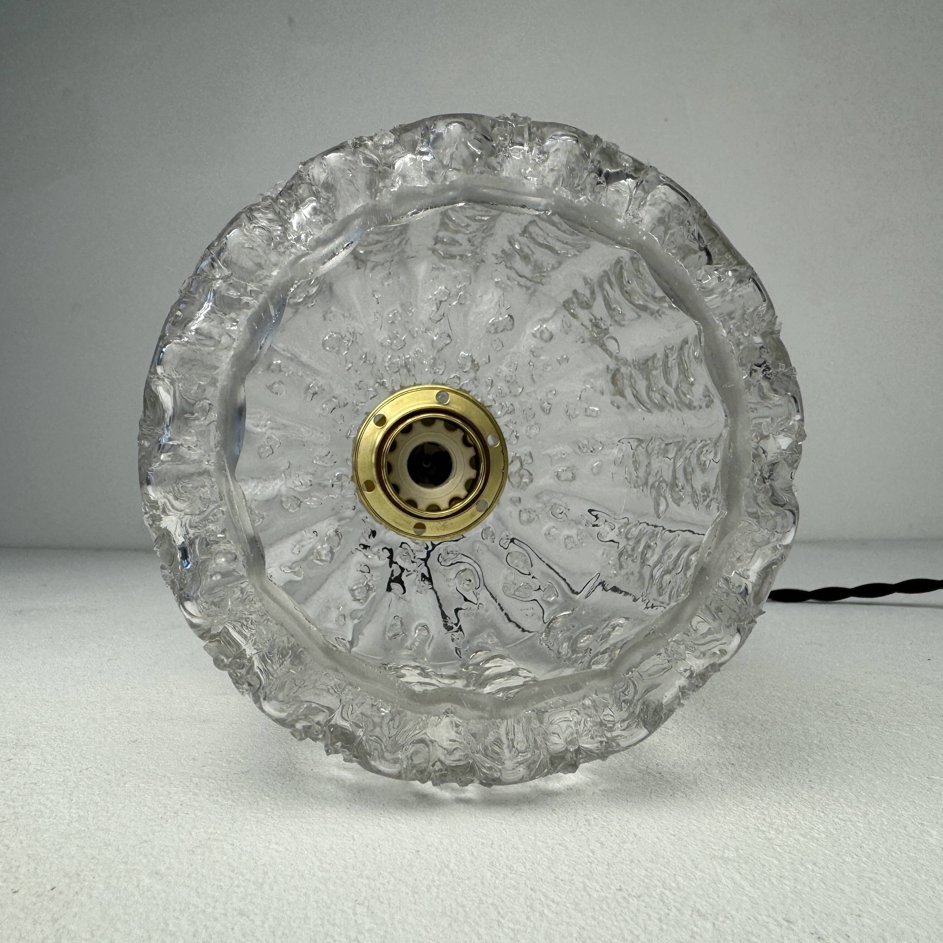 Pair of old vintage granite glass pendants