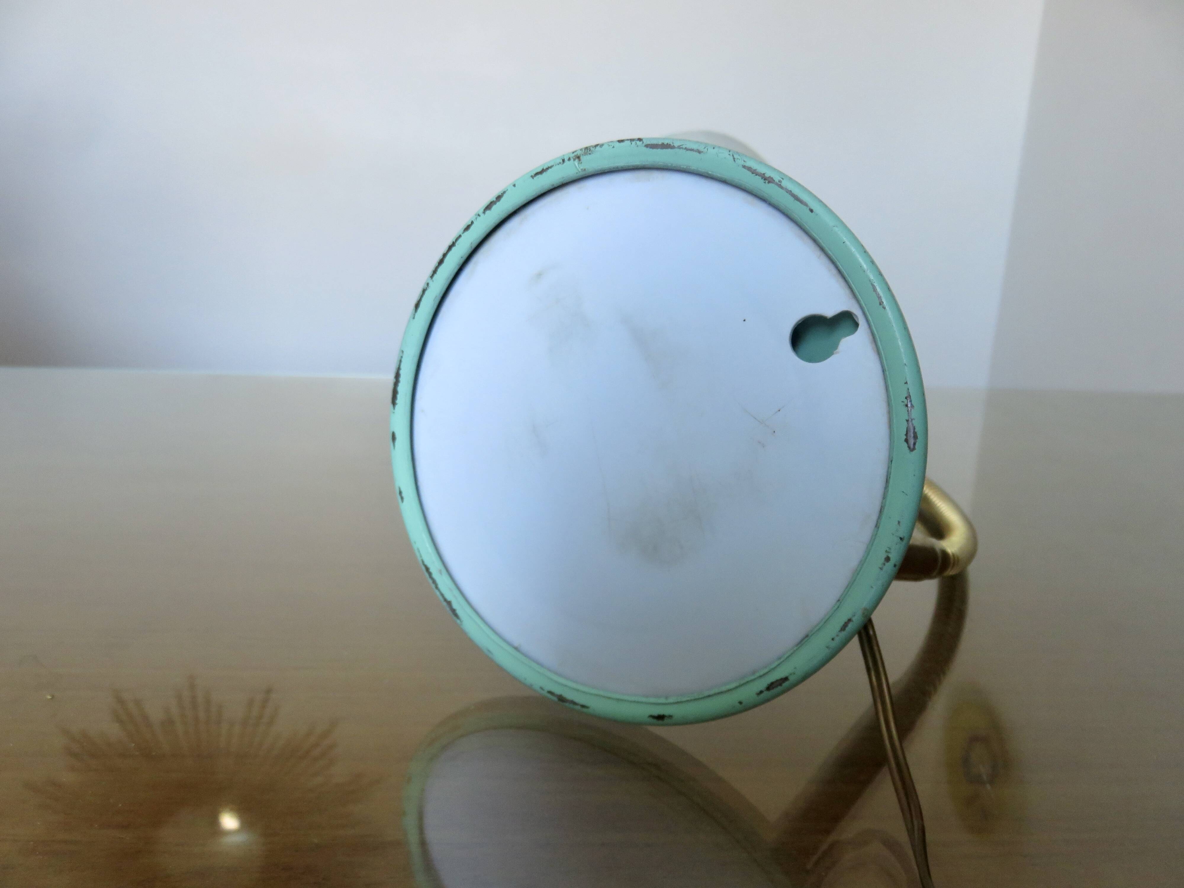 60s teal-coloured cocotte lamp