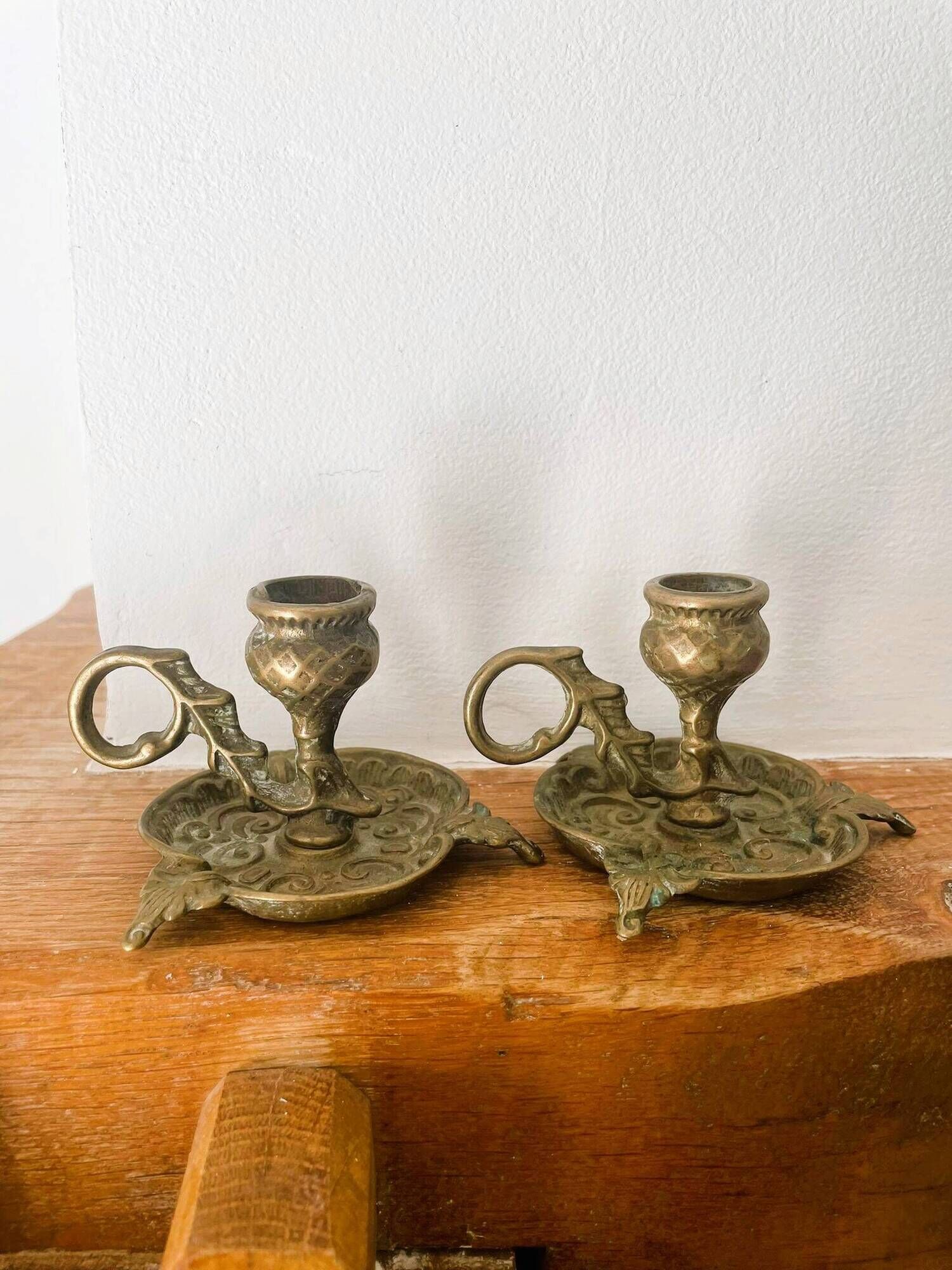 Pair of brass candlesticks