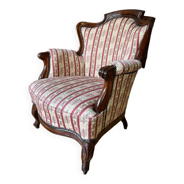 Fauteuil avec repose-pieds de style Louis Philippe d'époque 19ème siècle