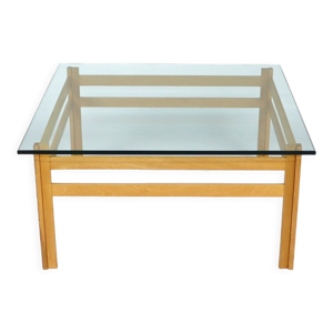 Table basse en chêne et verre