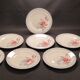 Lot 8 assiettes plates faïence de digoin sarreguemines décor de roses série olga