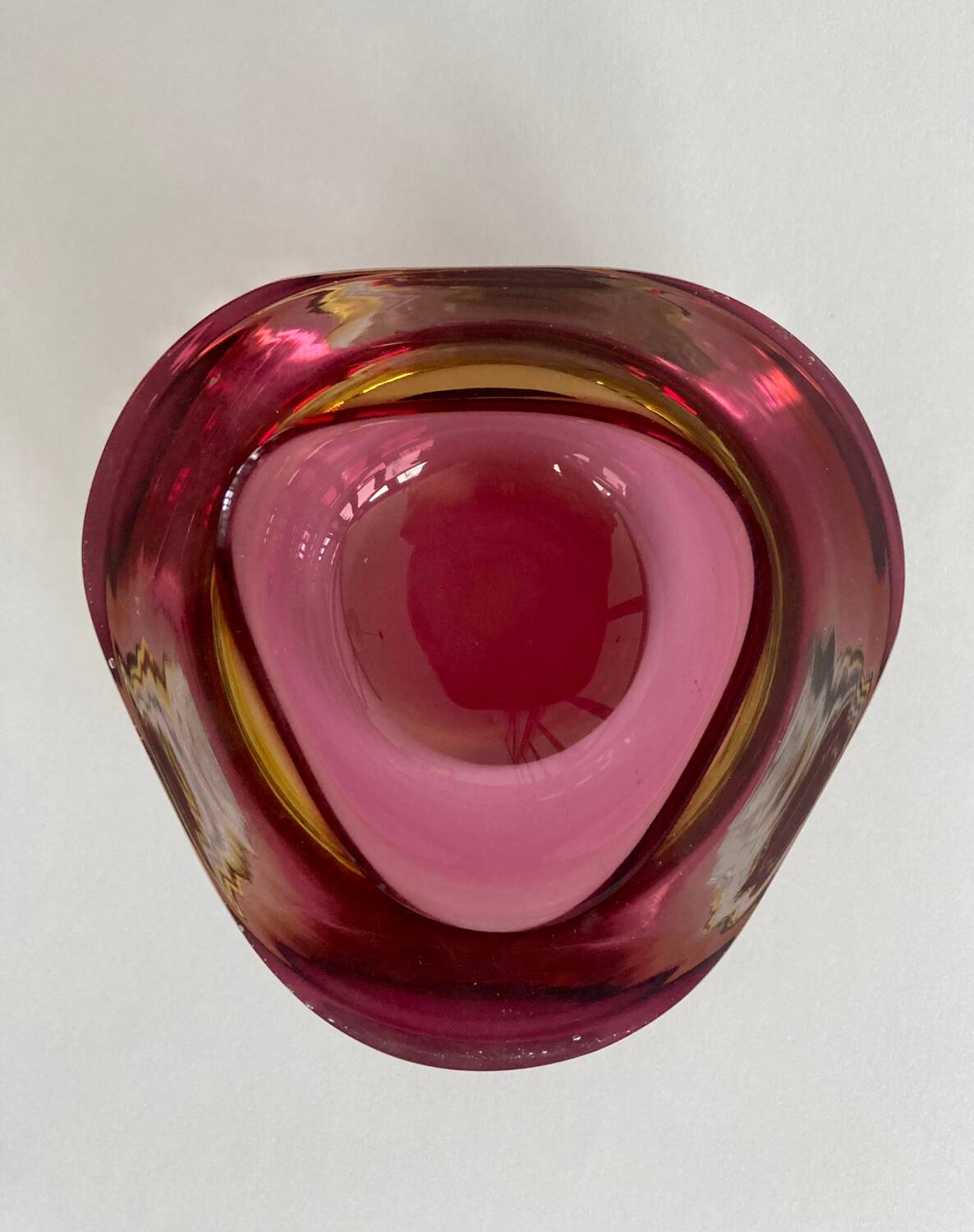Purple and yellow Murano glass empty pocket