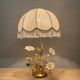 Vintage brass lamp with glass paste flower