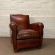 A Beautiful French Leather Club Chair, Moustache Model Circa 1950's