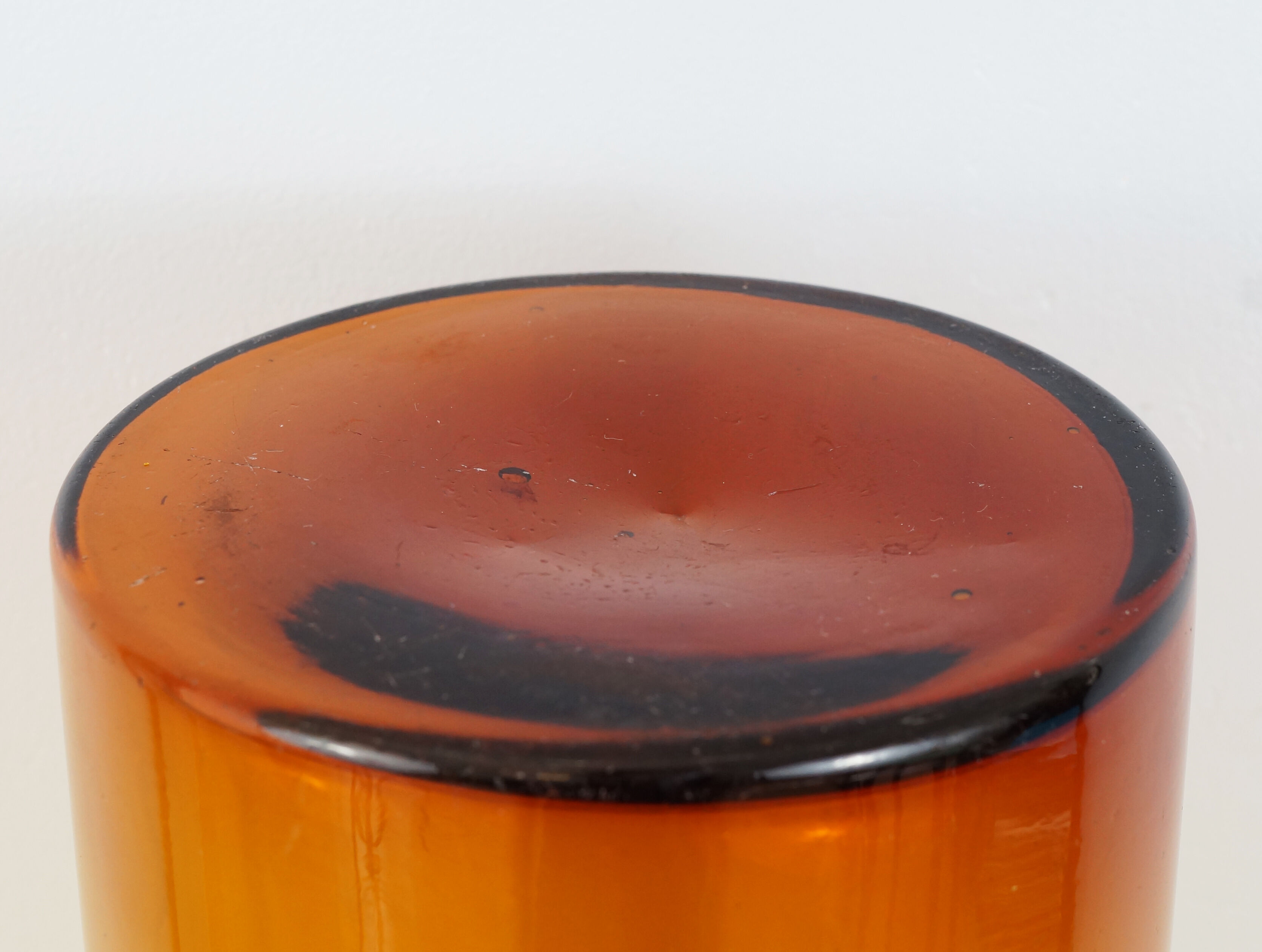 Old brown blown glass jar