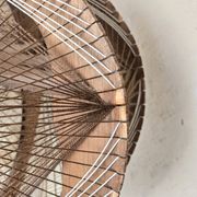 Vintage Scandinavian suspension string art wood and thread – 1970s design