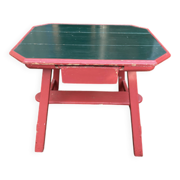 Middle table of popular art with double-sided drawer - 19th century